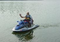 The boys on a Jet Ski ride